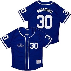 The Sandlot Men's Headgear Classics Benny The Jet Rodriguez #30 Baseball Jersey